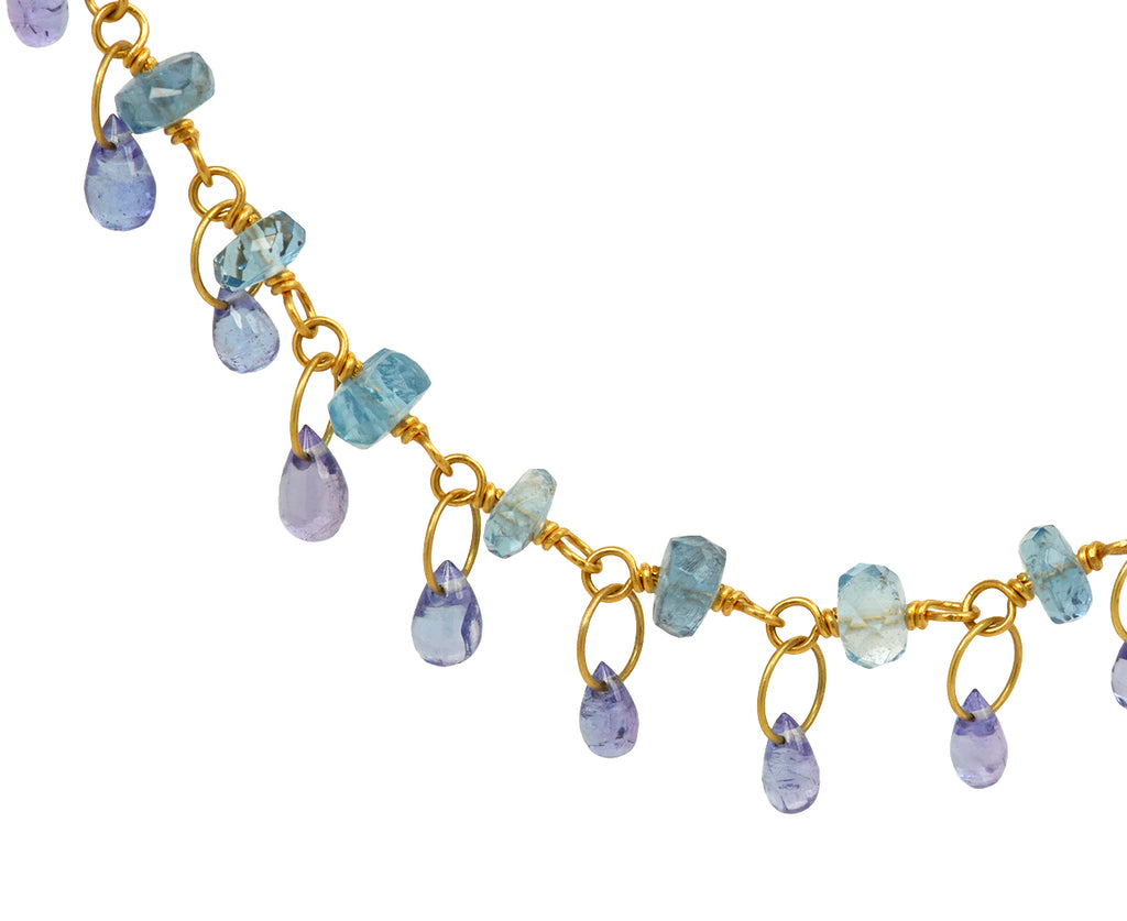 Aquamarine and Tanzanite Spun Sugar Briolette Necklace - TWISTonline 
