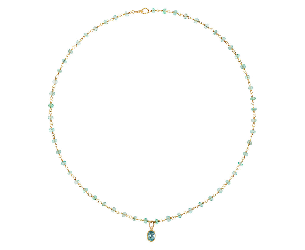 Mallary Marks Emerald and Light Blue Zircon Spun Sugar Necklace