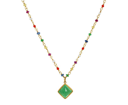 Tsavorite Garnet Rainbow Spun Sugar Necklace