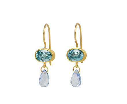 Light Blue Zircon and Sapphire Apple and Eve Earrings