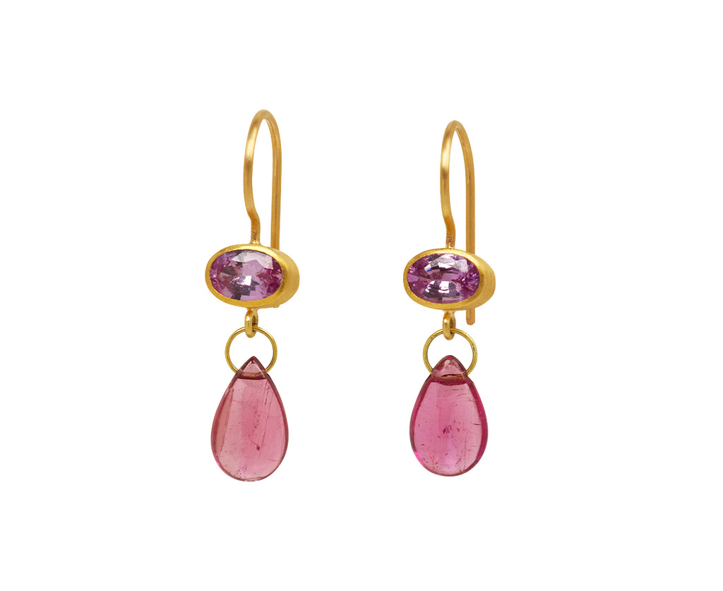 Pink Sapphire and Pink Tourmaline Apple and Eve Earrings - TWISTonline 