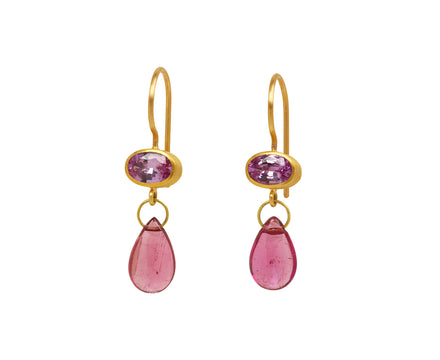 Pink Sapphire and Pink Tourmaline Apple and Eve Earrings - TWISTonline 