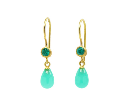 Emerald and Chrysoprase Apple and Eve Earrings
