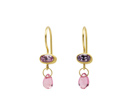 Pink Sapphire and Spinel Apple and Eve Earrings