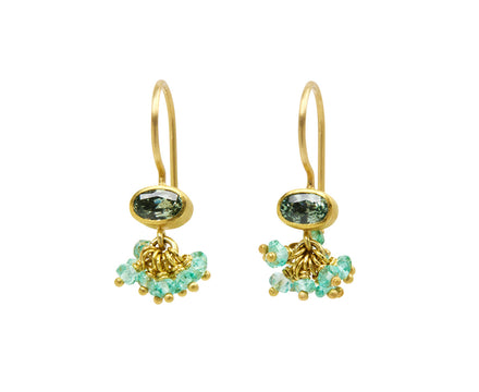 Moss Sapphire and Emerald Spinkle Earrings