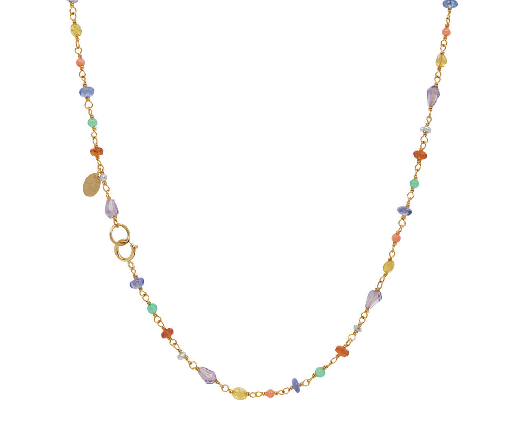 Rainbow Multi Gem Spun Sugar Necklace