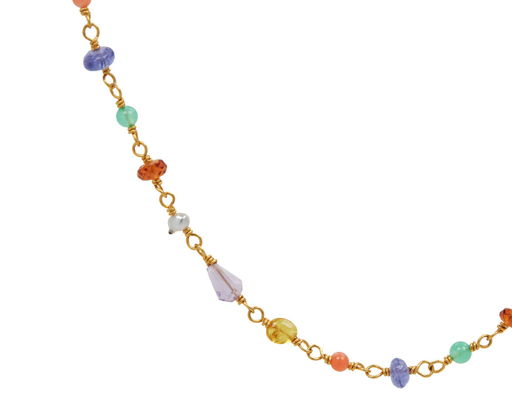 Rainbow Multi Gem Spun Sugar Necklace
