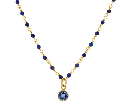 Lapis and Blue Sapphire Spun Sugar Necklace