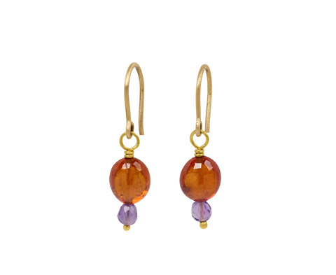 Mallary Marks Spun Sugar Hessonite and Amethyst Earrings