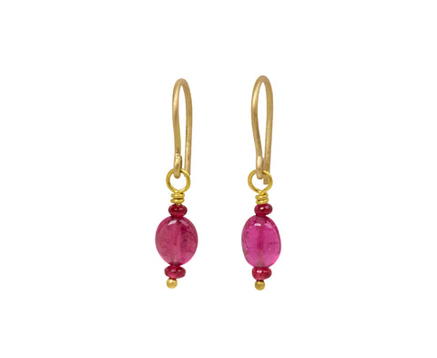 Mallary Marks Spun Sugar Rubellite and Spinel Earrings