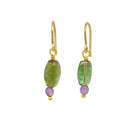 Mallary Marks Spun Sugar Tourmaline and Amethyst Earrings