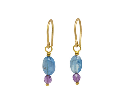 Mallary Marks Spun Sugar Aquamarine and Amethyst Earrings