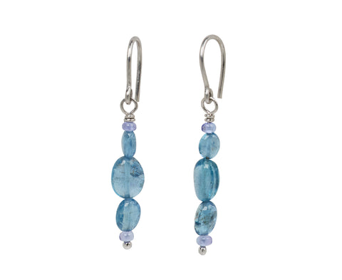 Mallary Marks Spun Sugar Aquamarine and Tanzanite Earrings