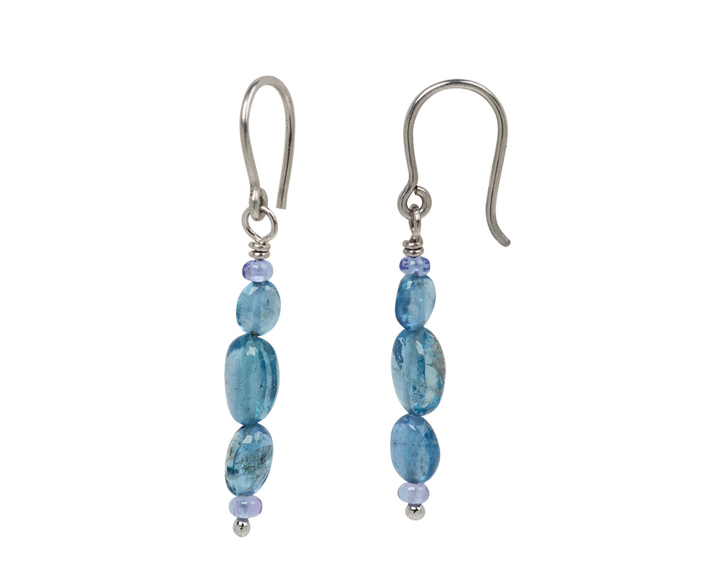 Mallary Marks Spun Sugar Aquamarine and Tanzanite Earrings - Side View
