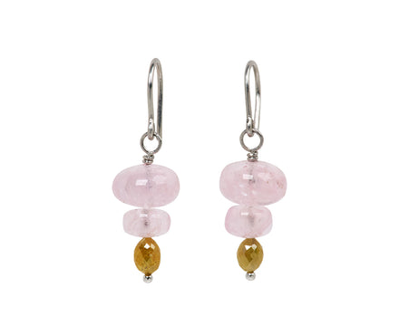 Mallary Marks Spun Sugar Morganite and Yellow Diamond Earrings
