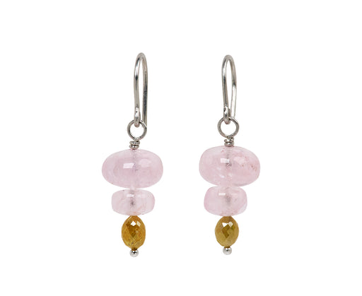 Mallary Marks Spun Sugar Morganite and Yellow Diamond Earrings