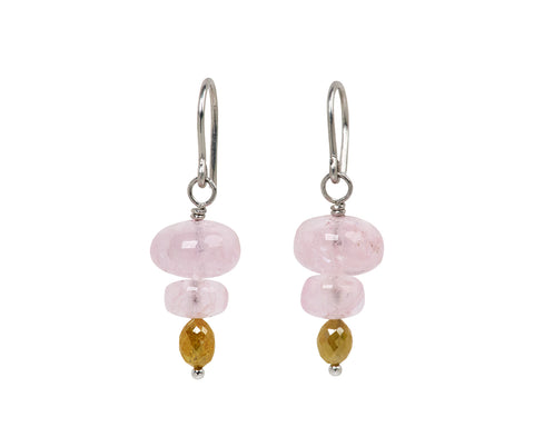 Mallary Marks Spun Sugar Morganite and Yellow Diamond Earrings