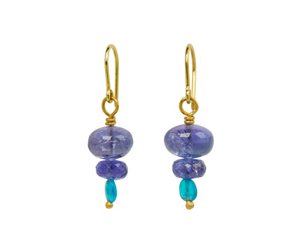 Mallary Marks Spun Sugar Tanzanite and Apatite Earrings