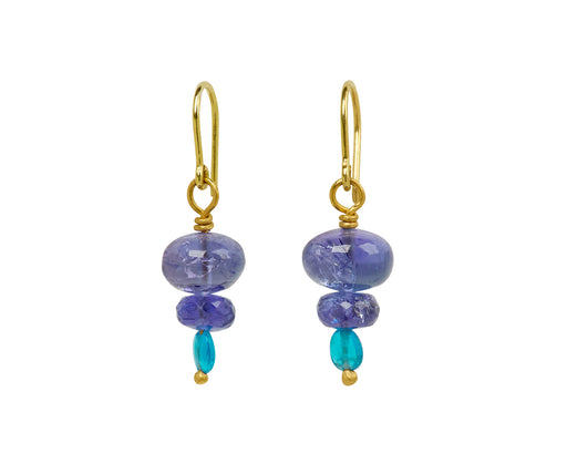 Mallary Marks Spun Sugar Tanzanite and Apatite Earrings