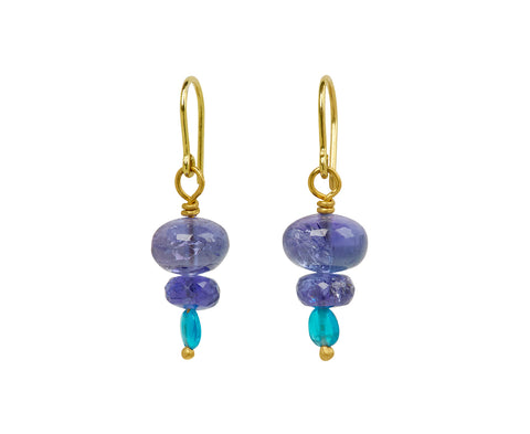 Mallary Marks Spun Sugar Tanzanite and Apatite Earrings