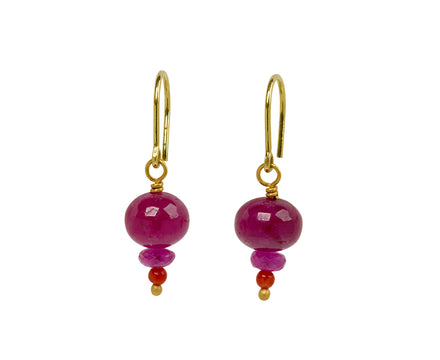 Mallary Marks Spun Sugar Ruby and Coral Earrings