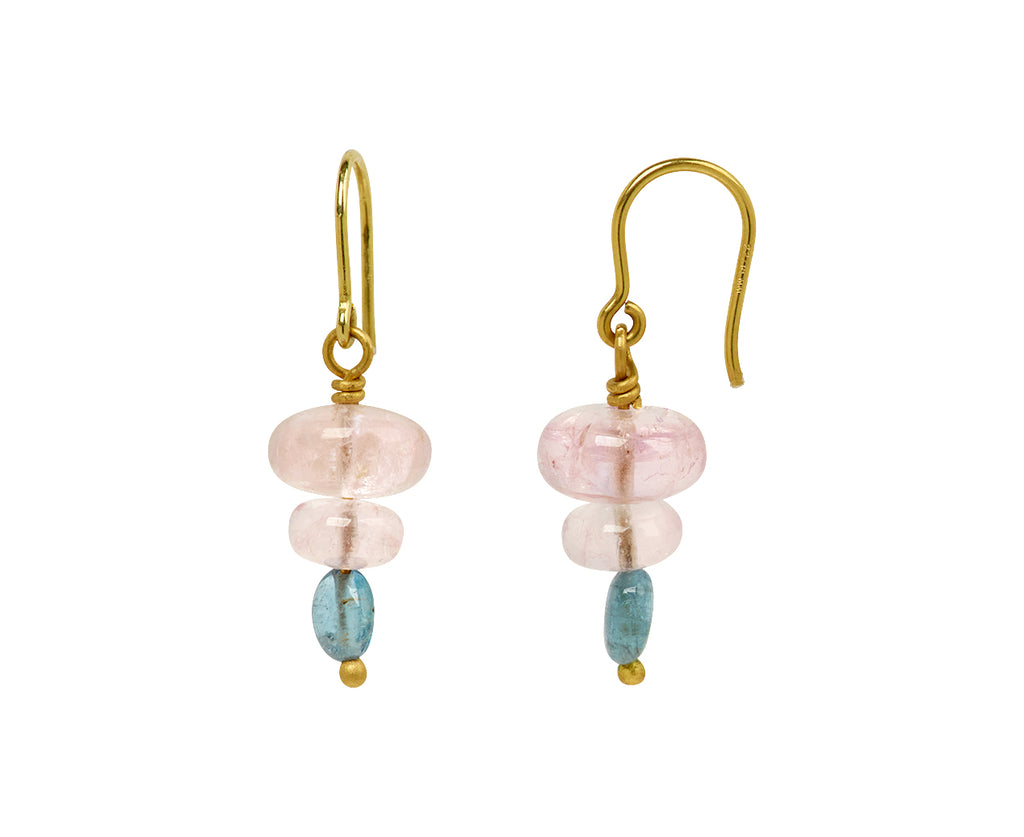 Mallary Marks Spun Sugar Morganite and Aquamarine Earrings - Side View