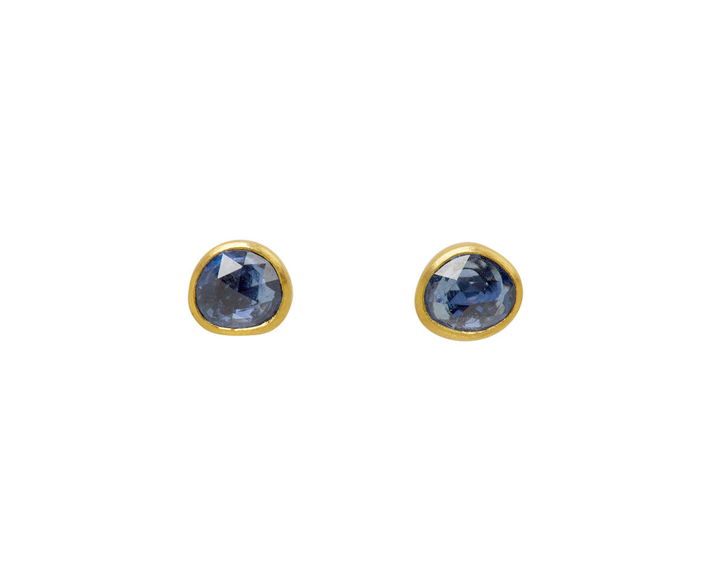 Blue Sapphire Hard Candy Stud Earrings