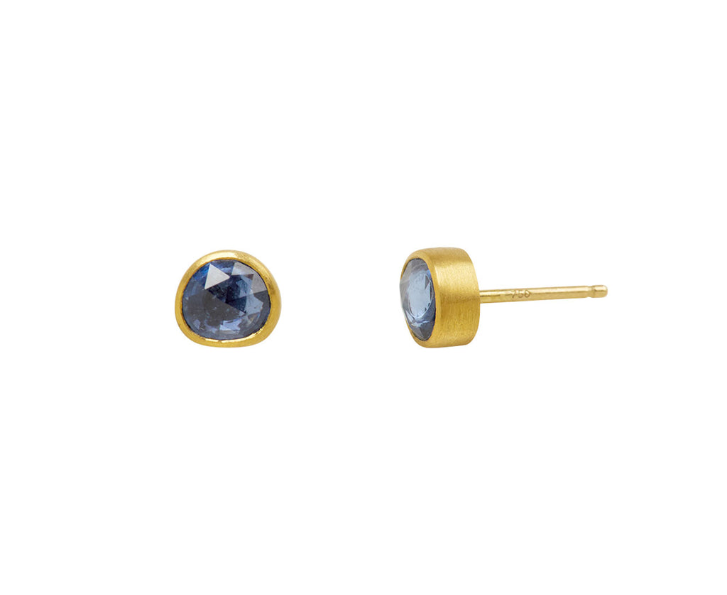 Blue Sapphire Hard Candy Stud Earrings