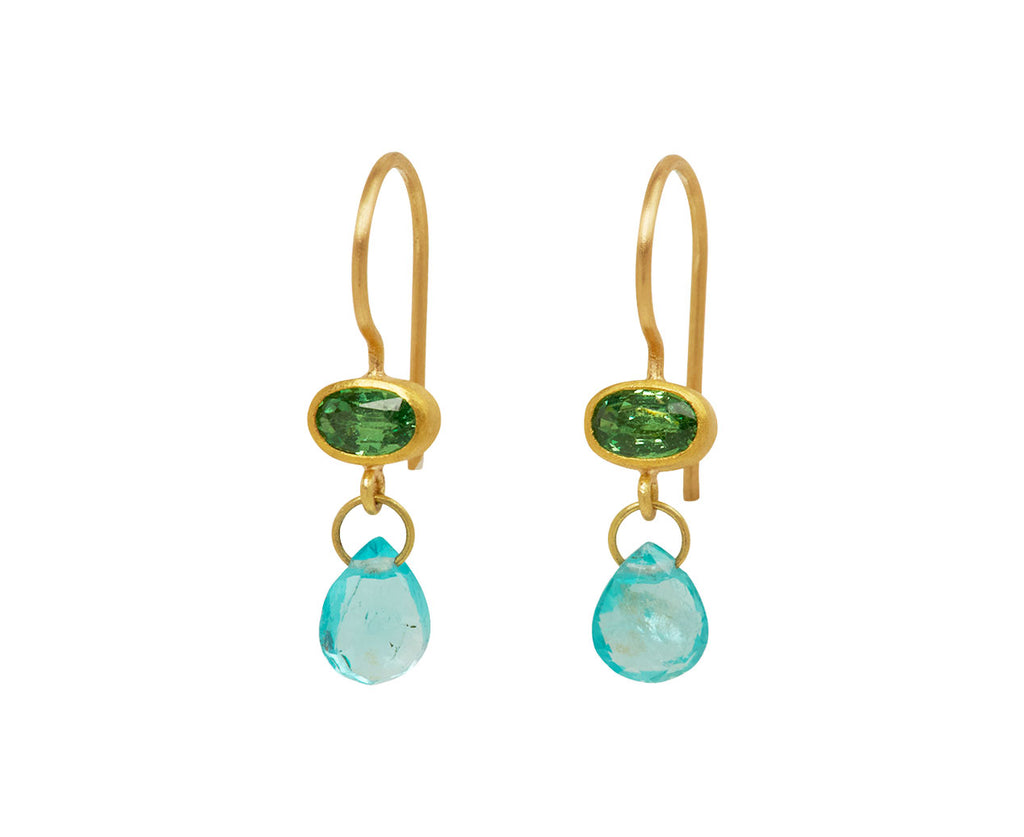 Tsavorite Garnet and Apatite Apple and Eve Earrings - TWISTonline 