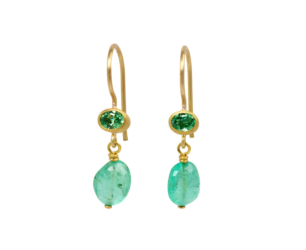 Tsavorite Garnet and Apatite Apple and Eve Earrings