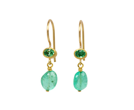 Tsavorite Garnet and Apatite Apple and Eve Earrings
