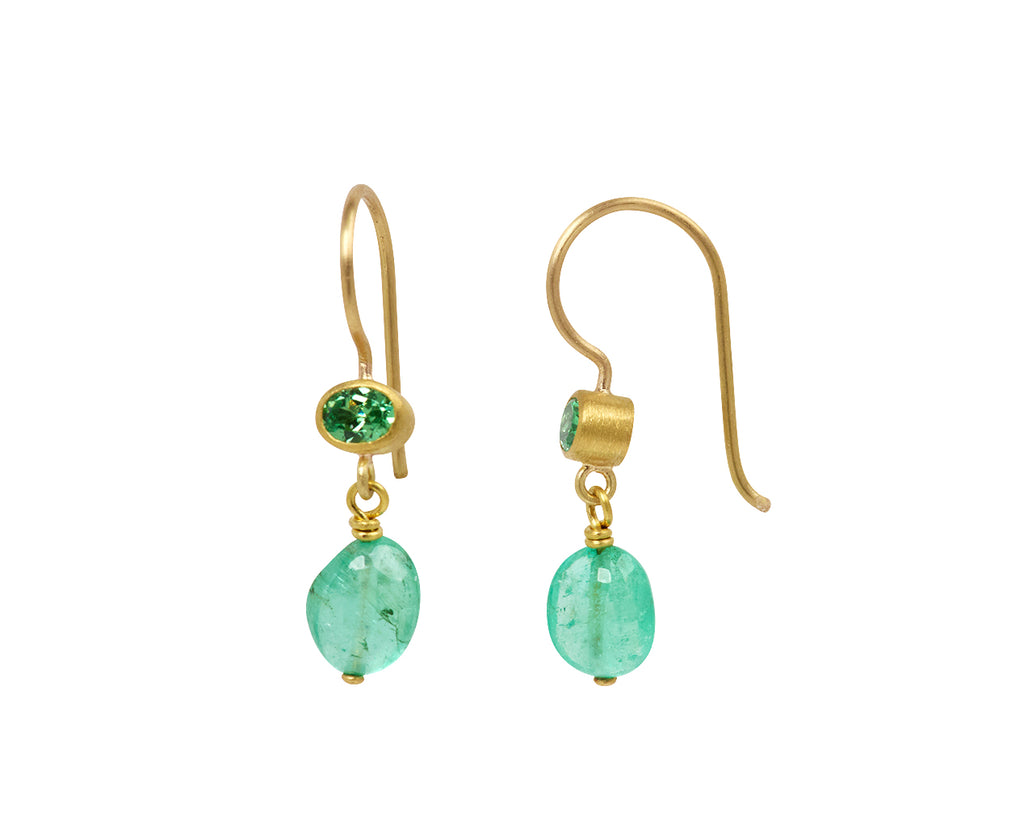 Tsavorite Garnet and Apatite Apple and Eve Earrings