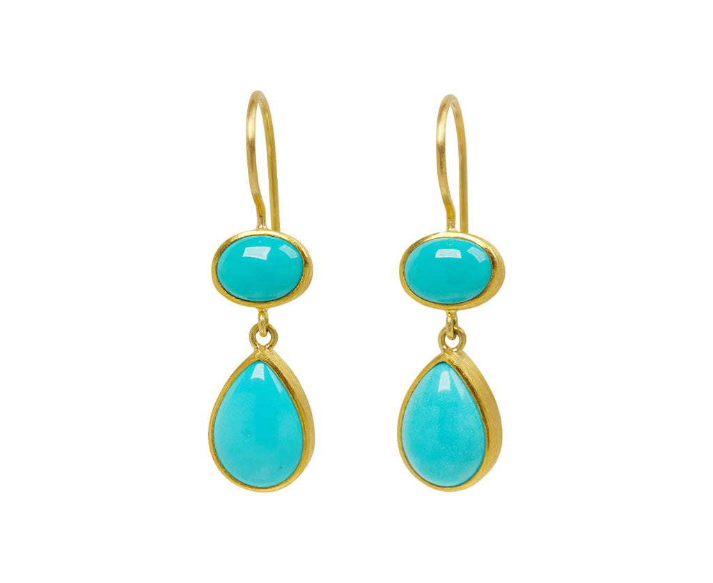 Double Turquoise Bon Bon Earrings