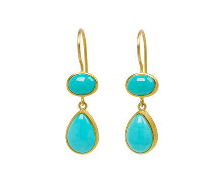 Double Turquoise Bon Bon Earrings