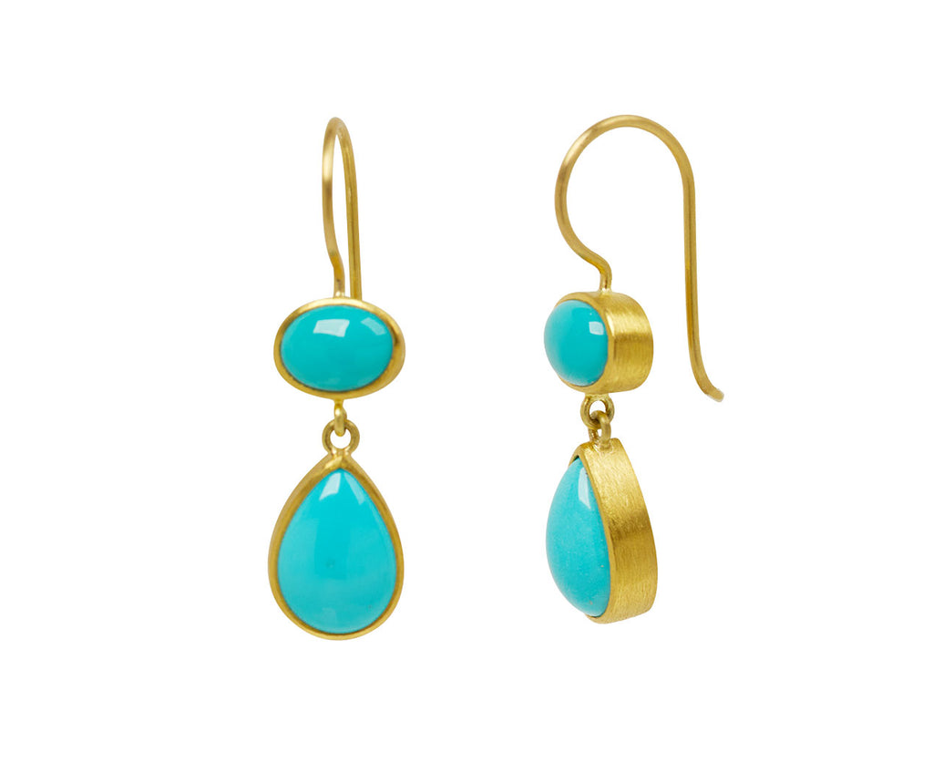 Double Turquoise Bon Bon Earrings
