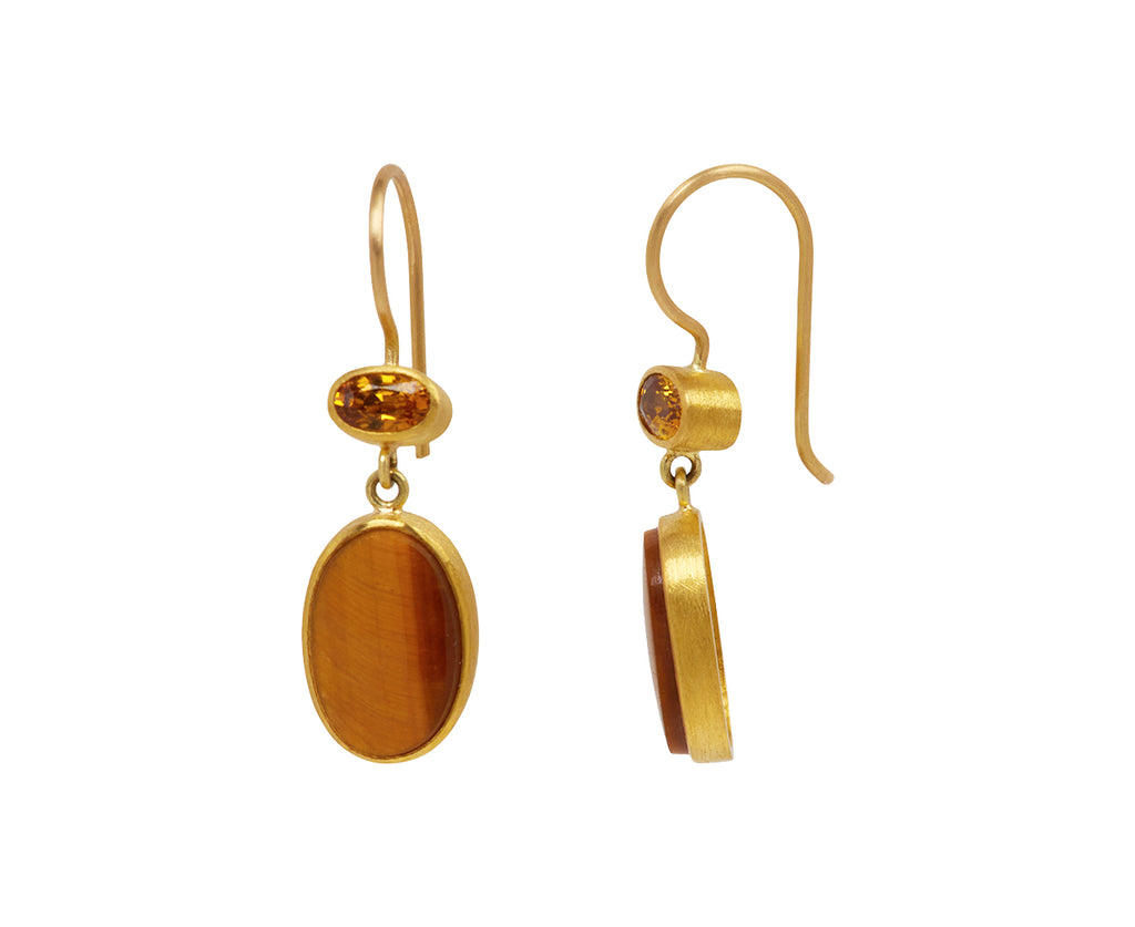 Yellow Sapphire and Tiger's Eye Bon Bon Earrings - TWISTonline 