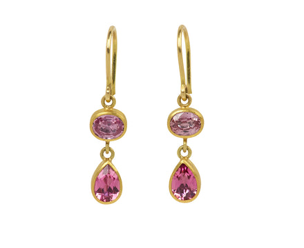 Pink Sapphire and Pink Tourmaline Bon Bon Earrings
