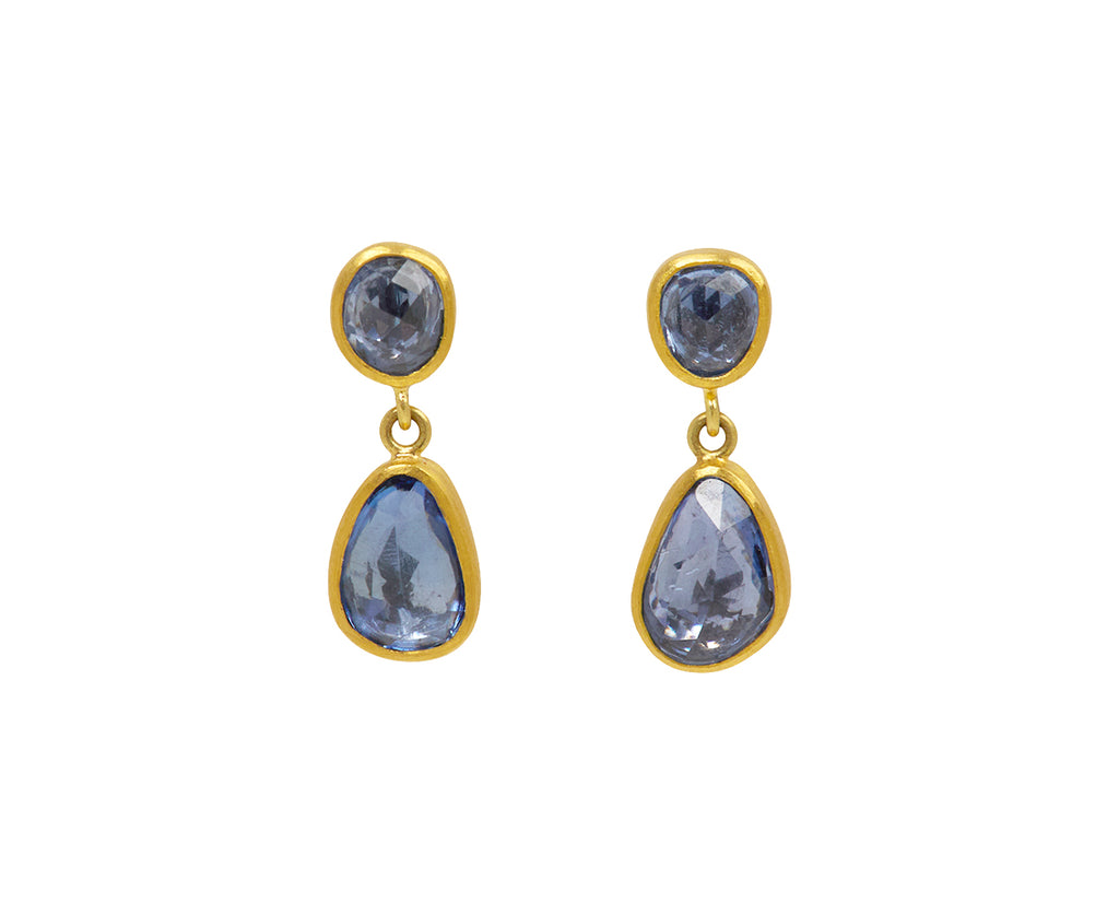 Double Blue Sapphire Bon Bon Earrings - TWISTonline 