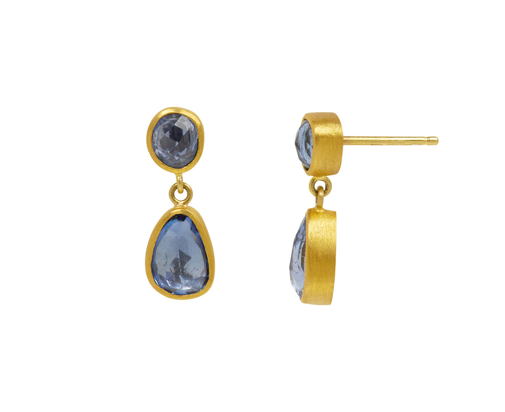 Double Blue Sapphire Bon Bon Earrings - TWISTonline 