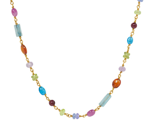 Rainbow Multi Gem Spun Sugar Necklace