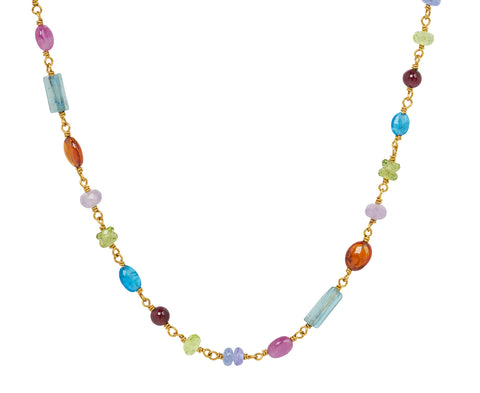 Rainbow Multi Gem Spun Sugar Necklace