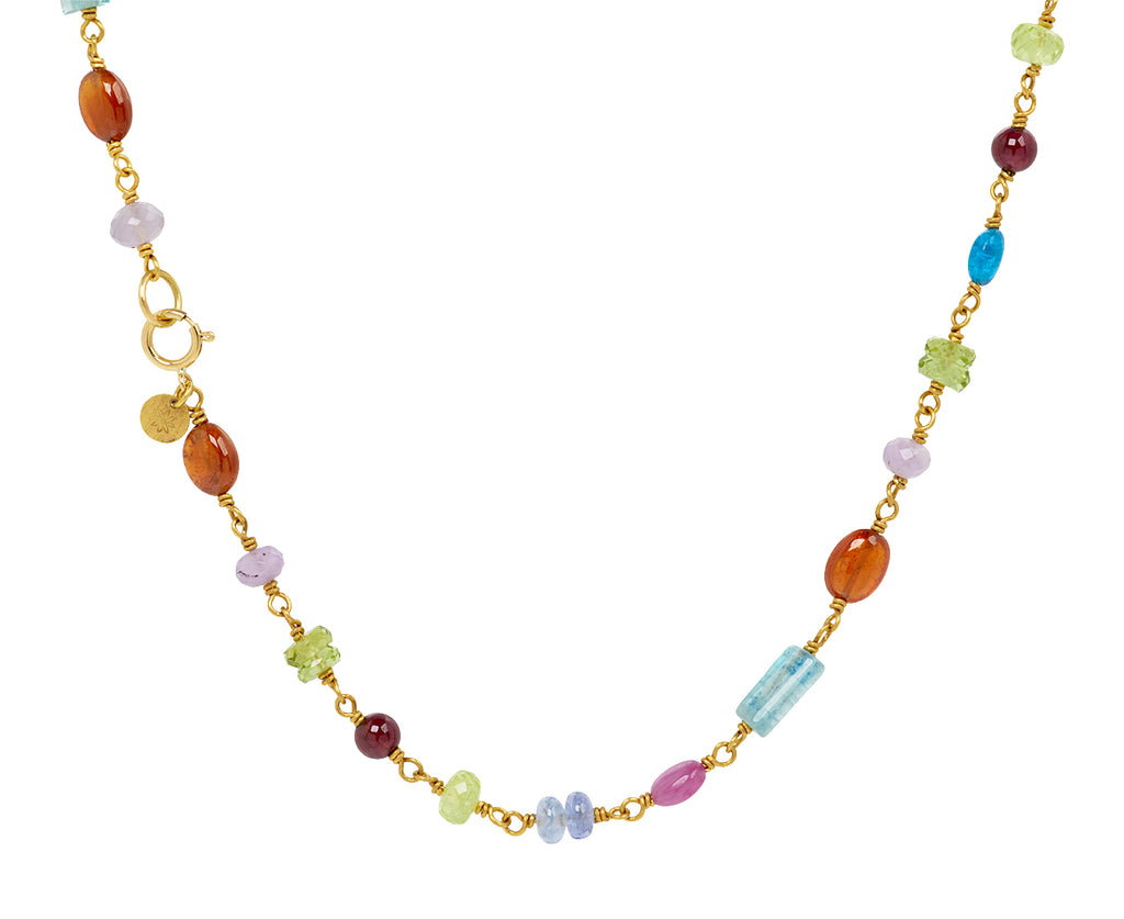 Rainbow Multi Gem Spun Sugar Necklace