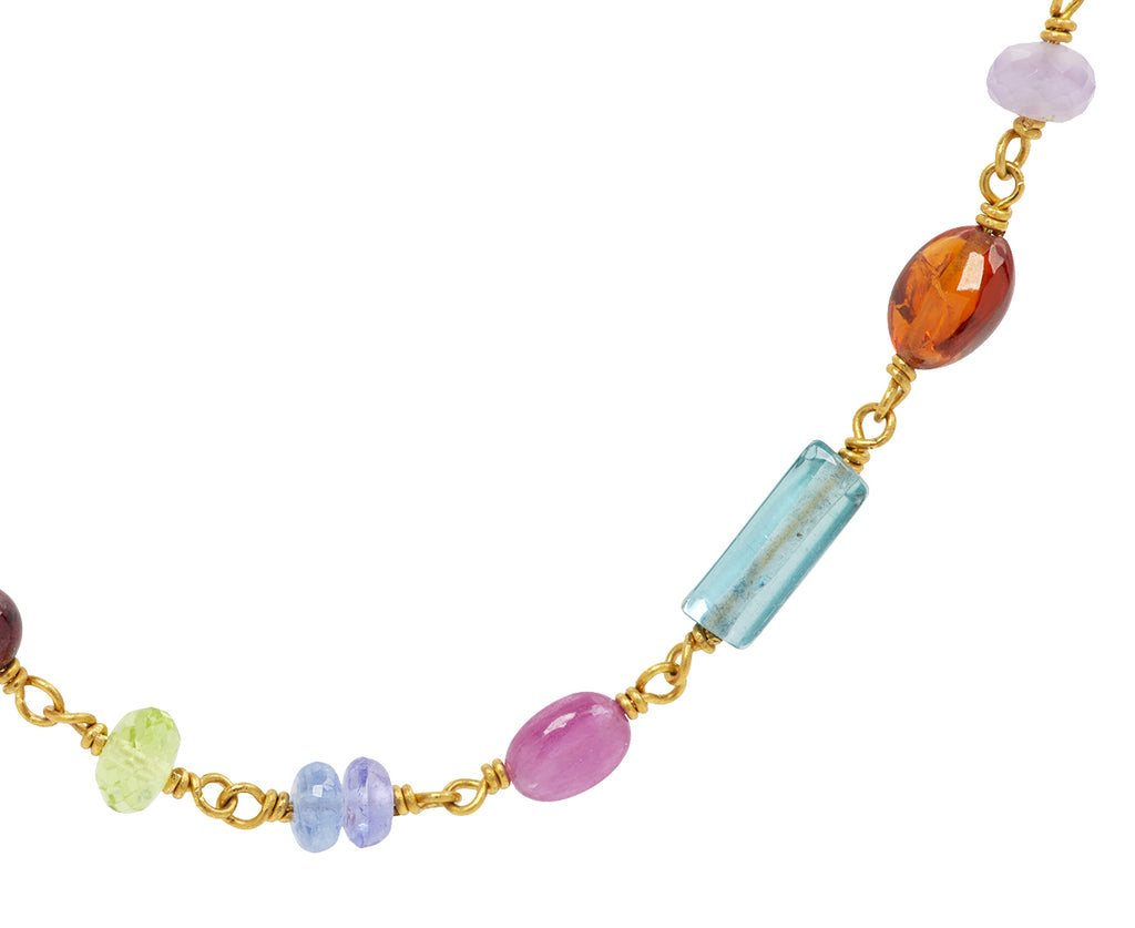 Rainbow Multi Gem Spun Sugar Necklace