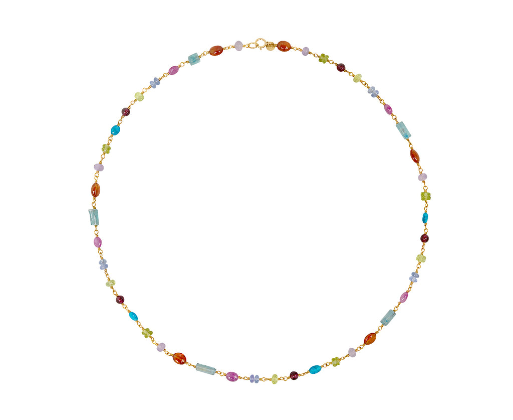 Rainbow Multi Gem Spun Sugar Necklace