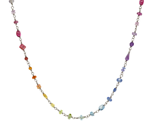 Platinum Rainbow Spun Sugar Necklace