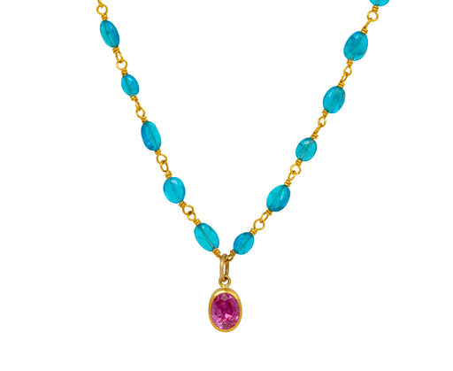Apatite and Pink Ruby Spun Sugar Necklace - TWISTonline 