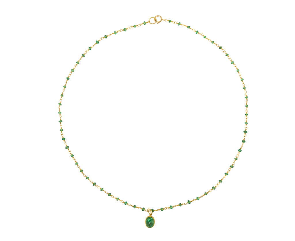 Tsavorite Garnet Spun Sugar Pendant Necklace