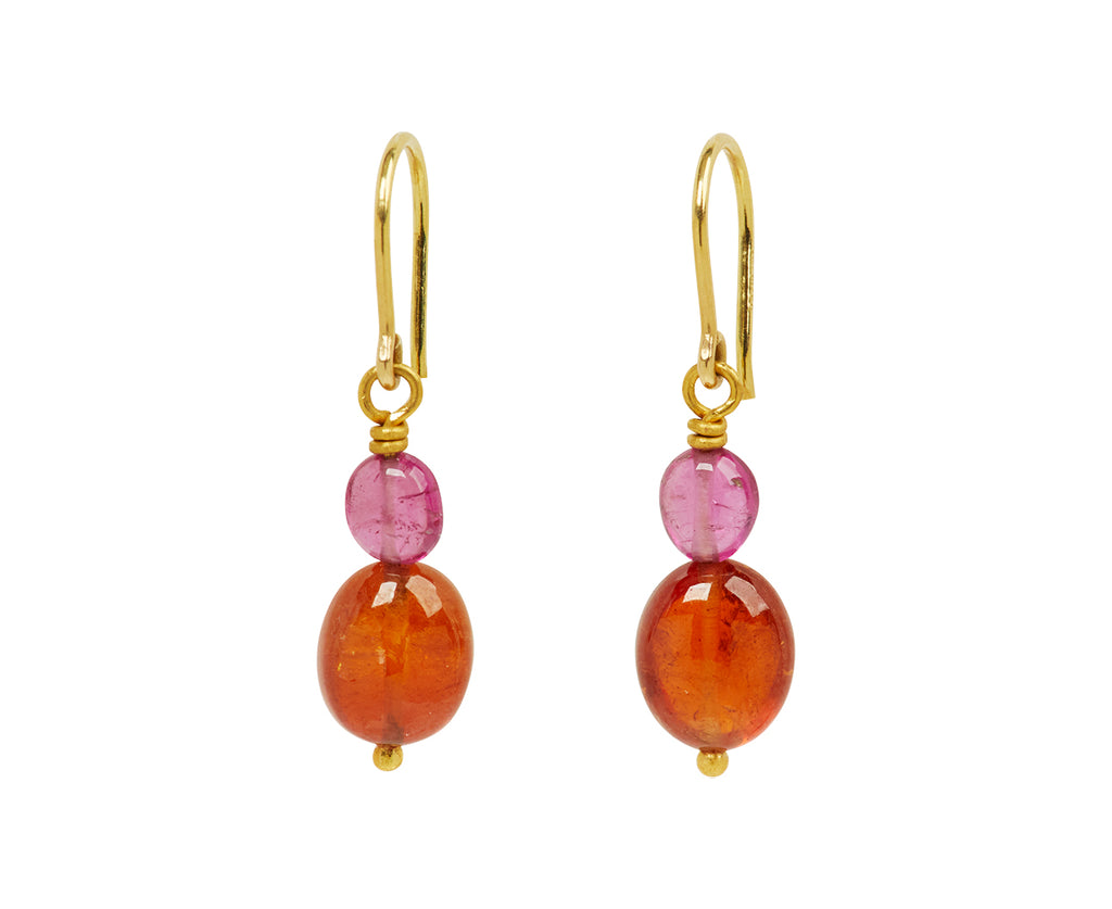 Mallary Marks Spun Sugar Rubbelite and Hessonite Garnet Earrings