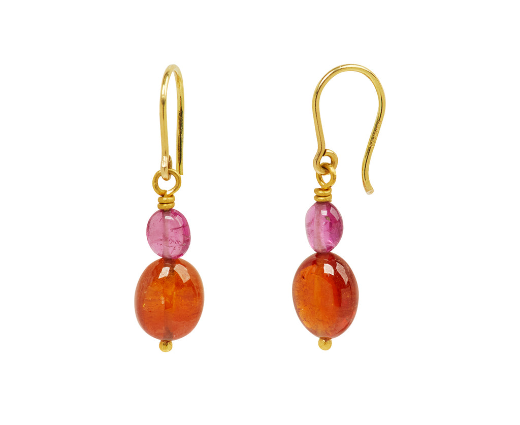 Mallary Marks Spun Sugar Rubbelite and Hessonite Garnet Earrings - side