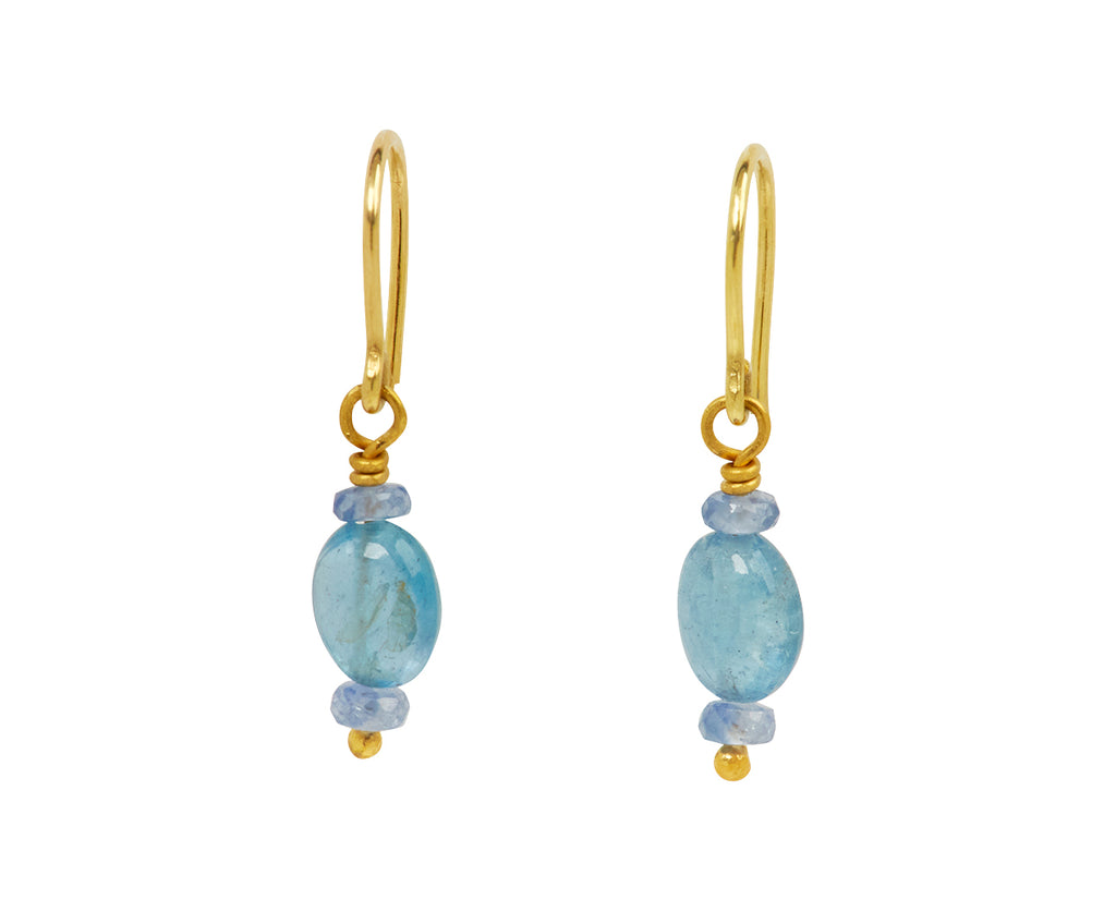 Mallary Marks Spun Sugar Sapphire and Aquamarine Earrings